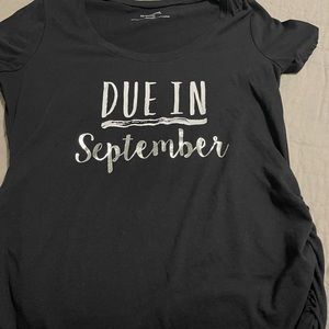 Motherhood black maternity T Shirt / due in September shirt/ good condition